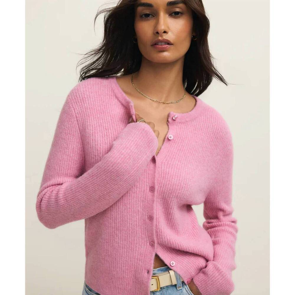 NEW Z SUPPLY medina cozy rib cardigan in pink crush - Picture 4 of 4